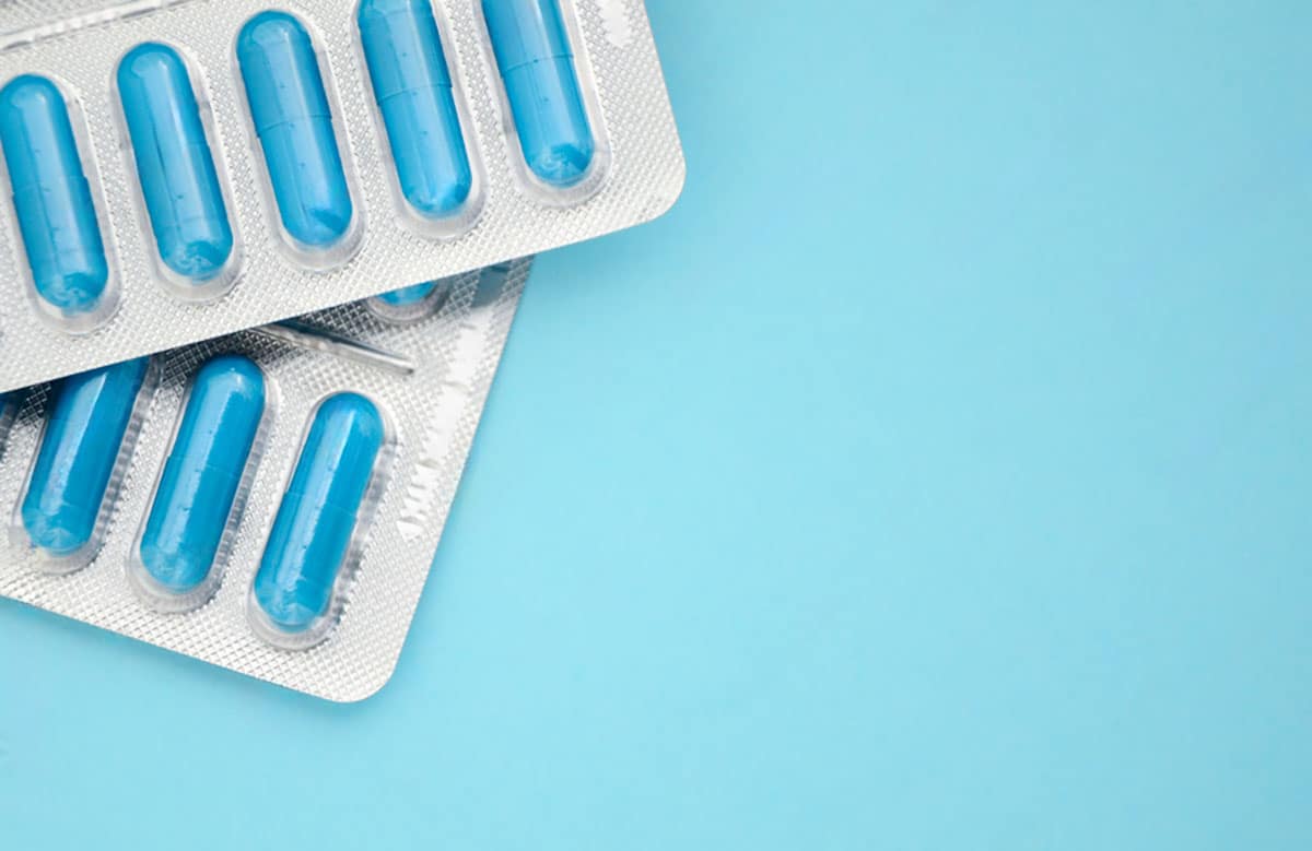blister pack of dental probiotic pills in all blue