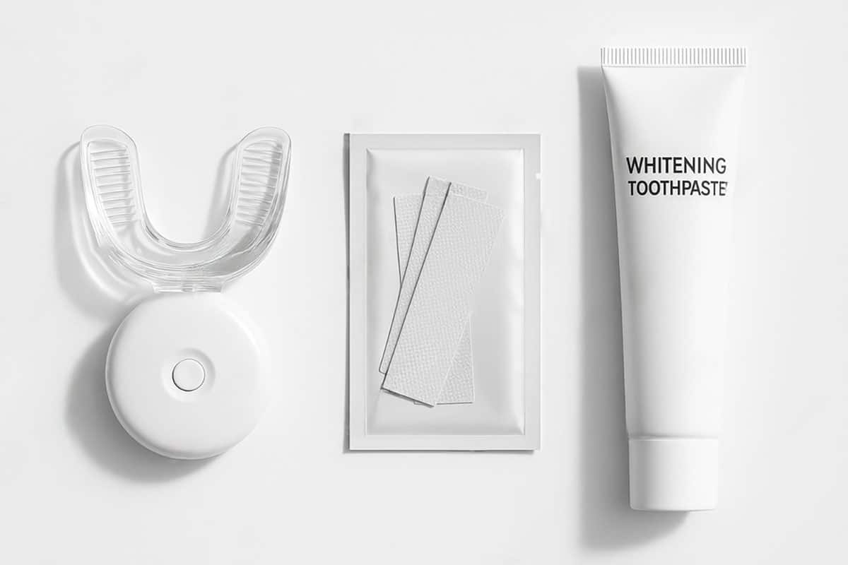 image showing three teeth whitening methods